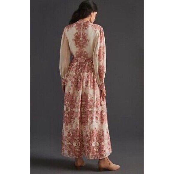 forever that girl anthropologie Vivienne Maxi Dress XS Pink Peasant Boho Cottage - Picture 15 of 15